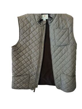 Class Club Gray Quilted Vest with Stand-Up Collar